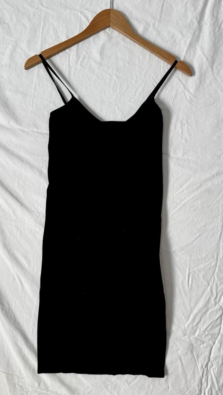 Intimately Free People Black Cami Slip Dress Bodycon Layering Mini Size M/L